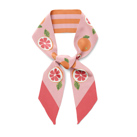juicy calfornia pomelo twilly bow ribbon silk scarf for hair  neck various versatile uses