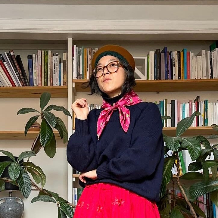 Neon Strawberries cotton-silk bandana by Centinelle