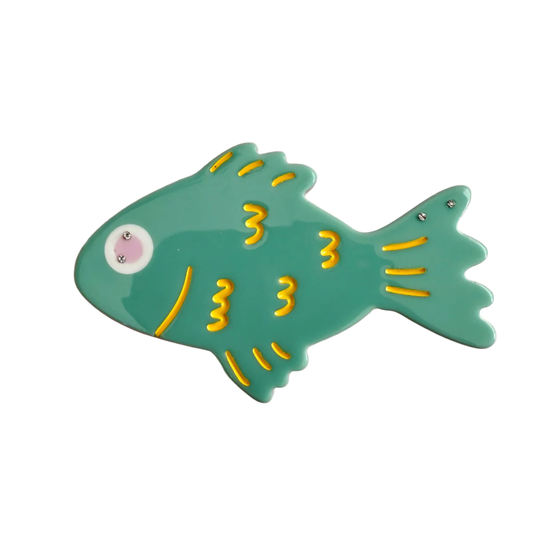 Green fish alligator hair clip from Centinelle 