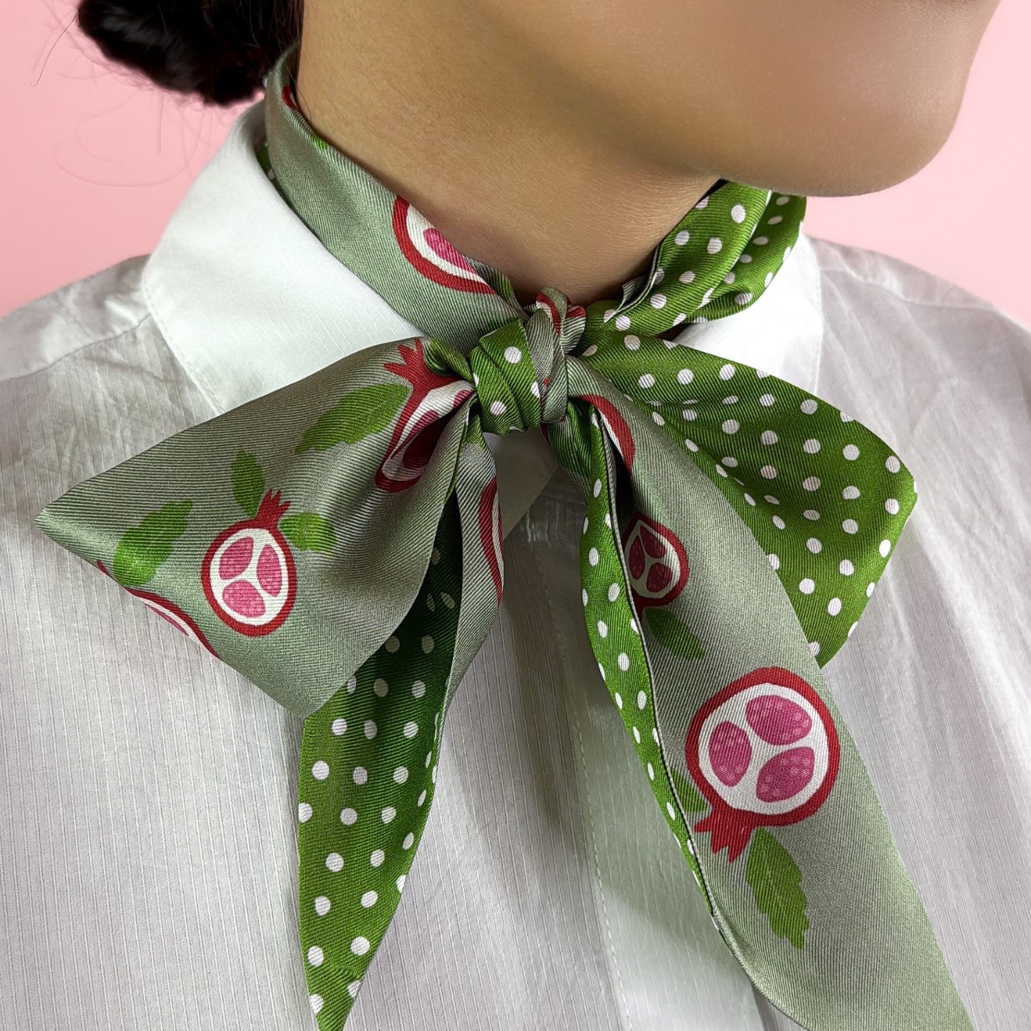 Pomegranate Twilly Ribbon Scarf