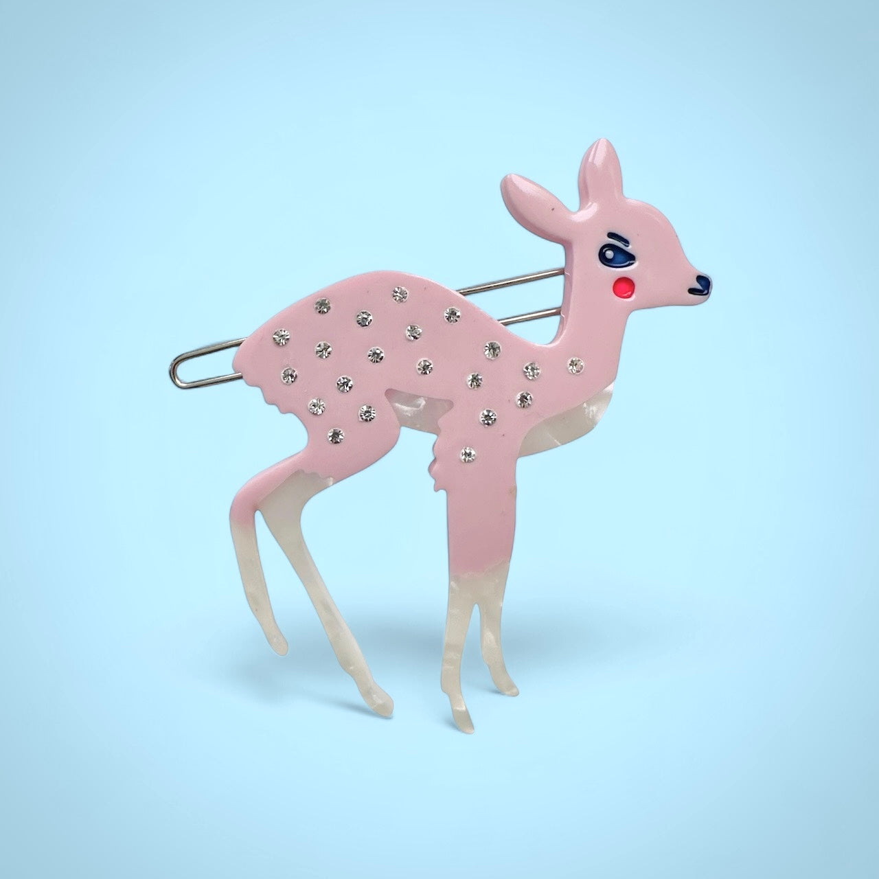 pink fawn deer hair clip for christmas or any season