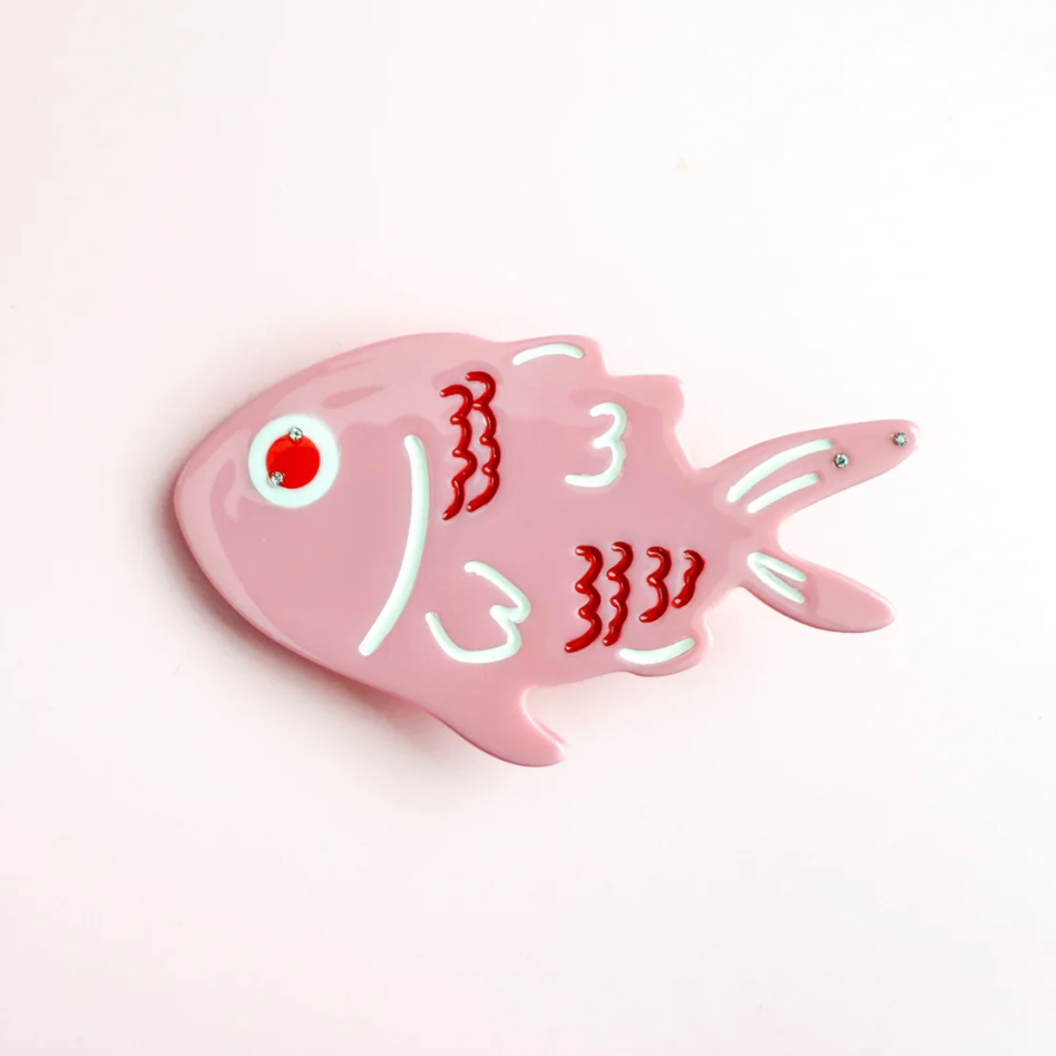 Pink Fish Alligator Hair Clip