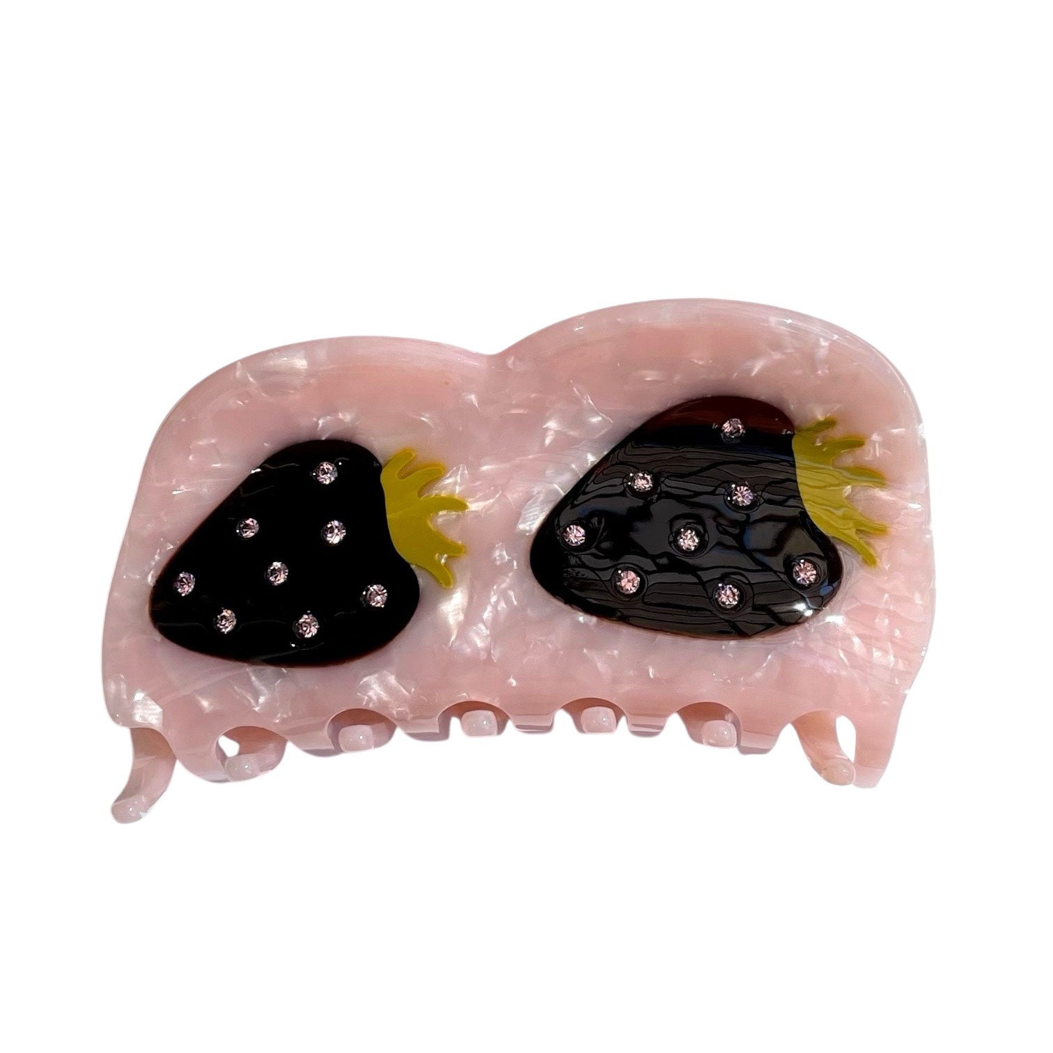 Strawberries Hair Claw with  black strawberries 