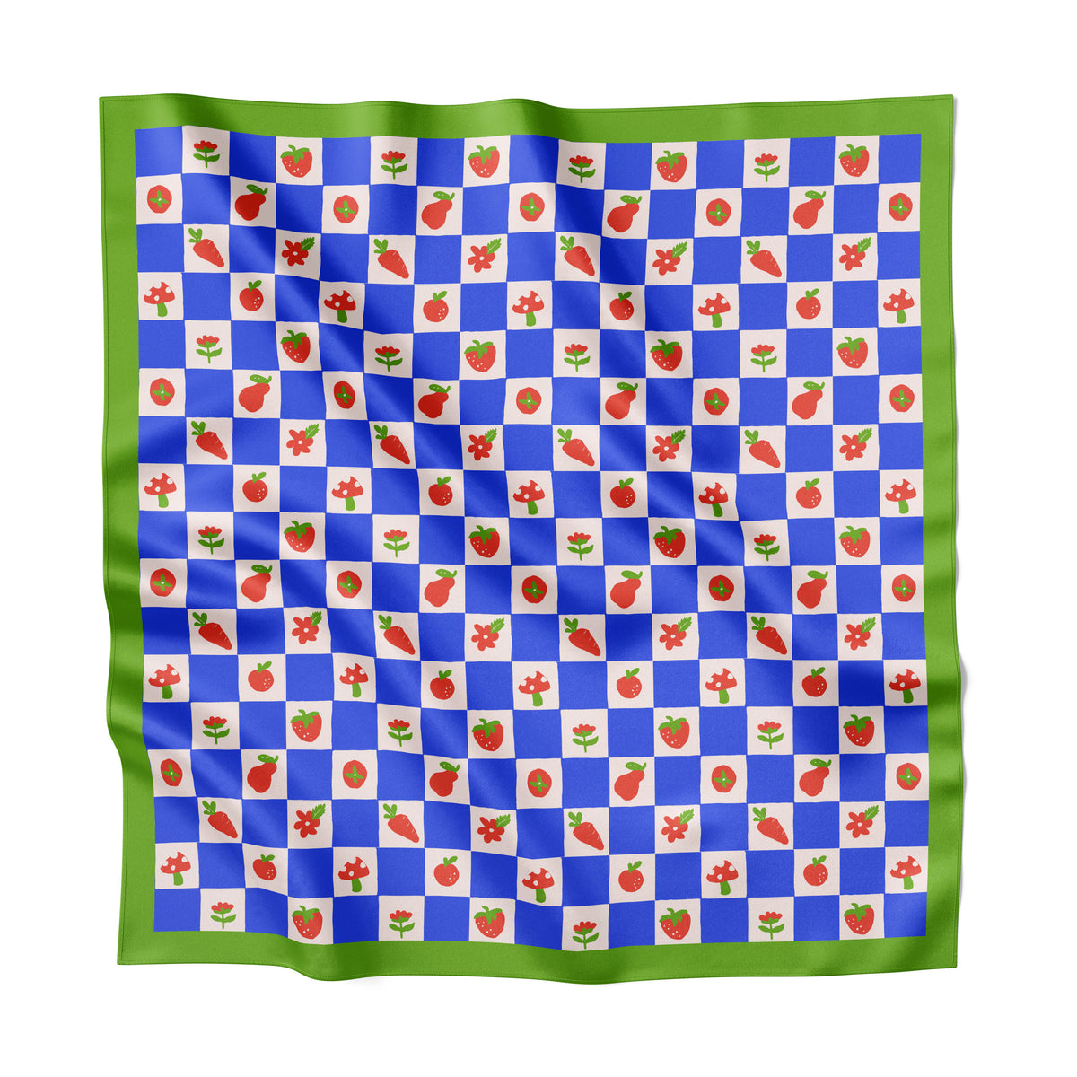 Blue Checkers Large Square Scarf
