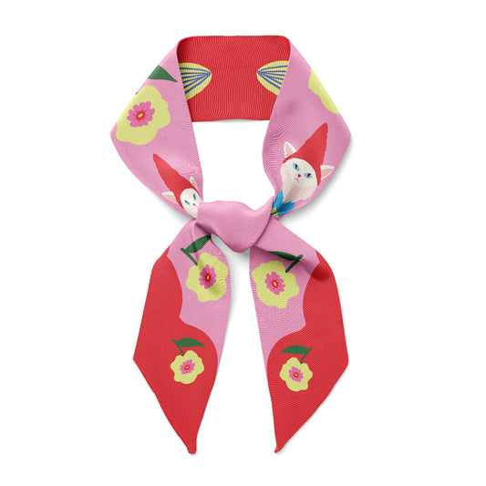 CAT GARDEN GNOME  - Twilly Ribbon Scarf