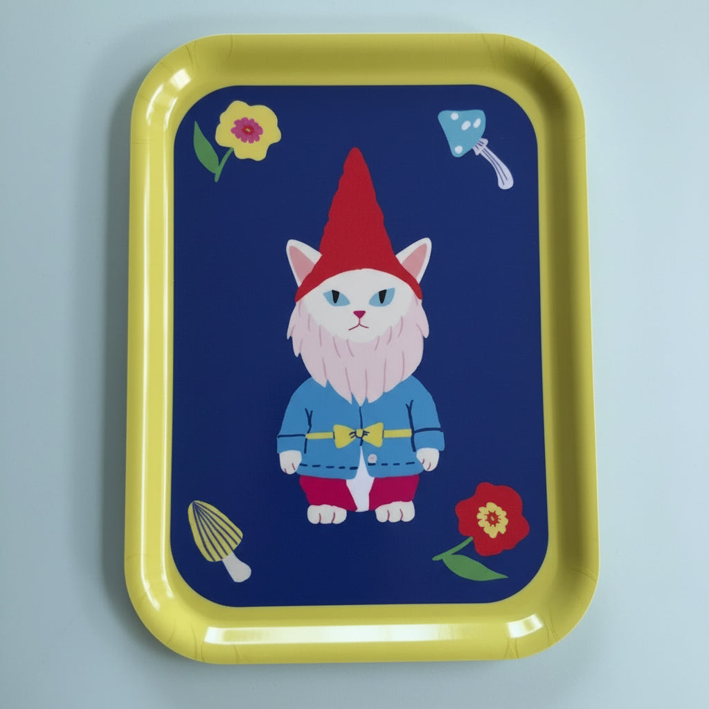 Cat Garden Gnome Tray