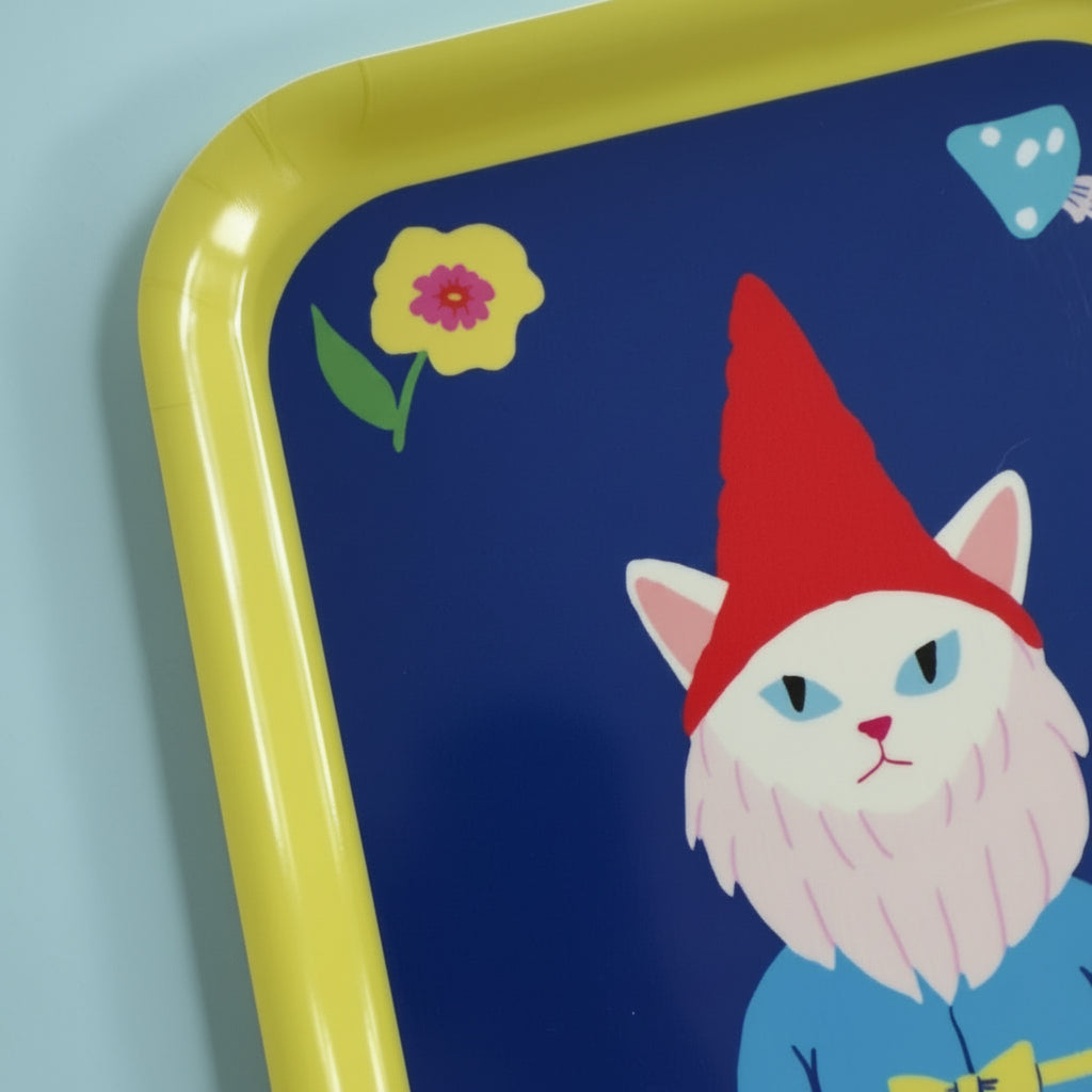 Cat Garden Gnome Tray