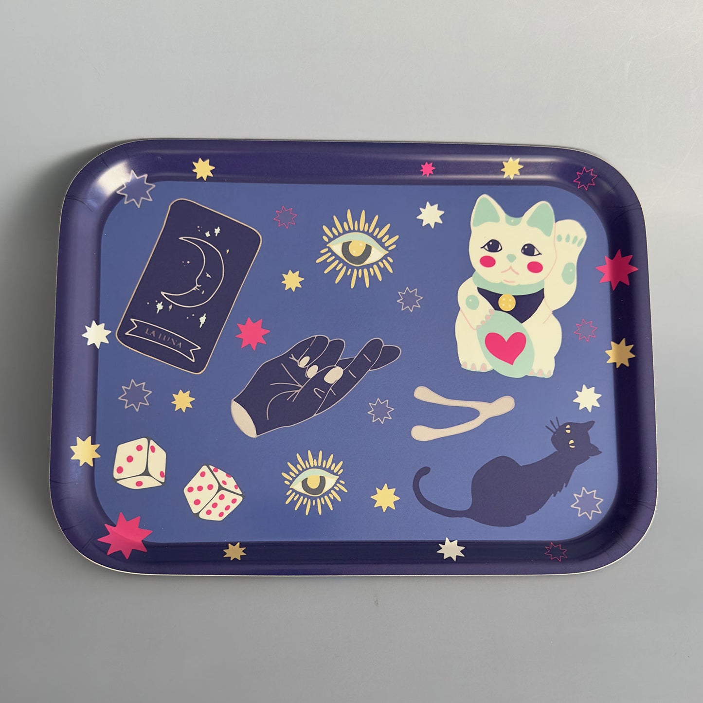 Fortune mystic and cute talisman birch swedish tray