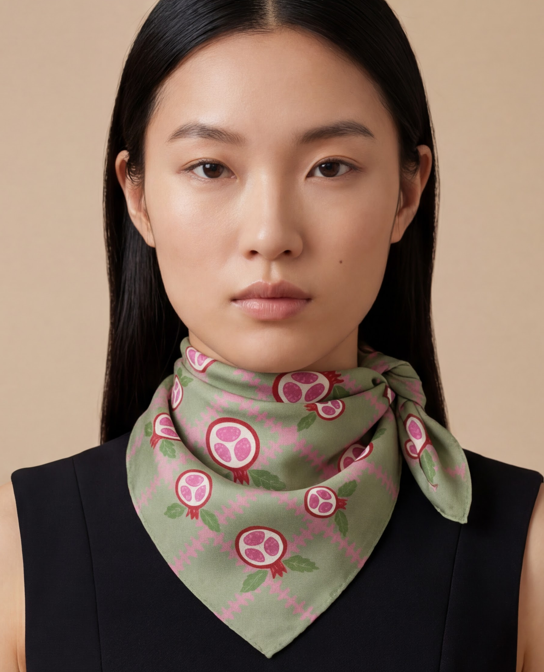 Pomegranate Cotton Silk Bandana