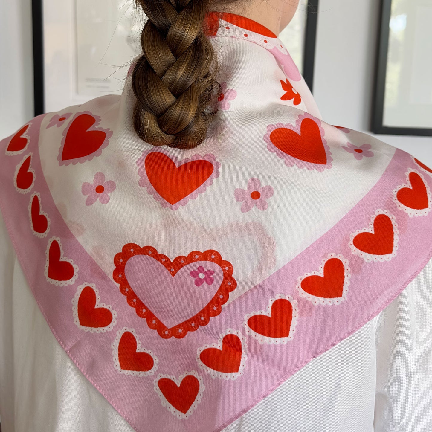 VALENTINES LACED HEARTS -  Cotton Silk Bandana