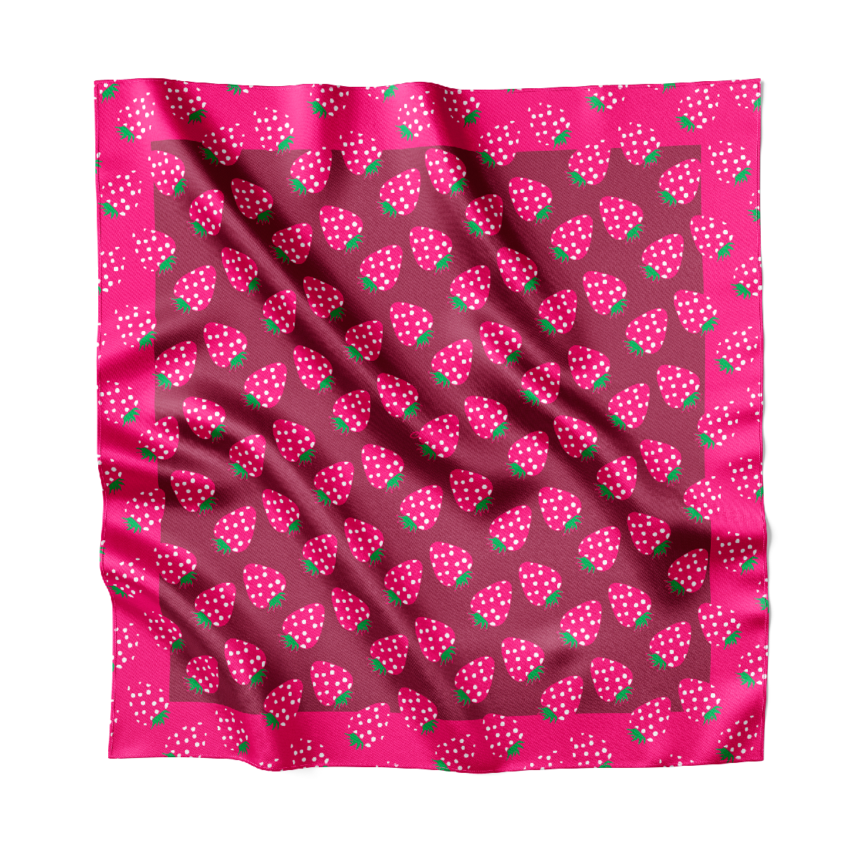 NEON STRAWBERRY - Silk Medium Square Scarf – centinelle