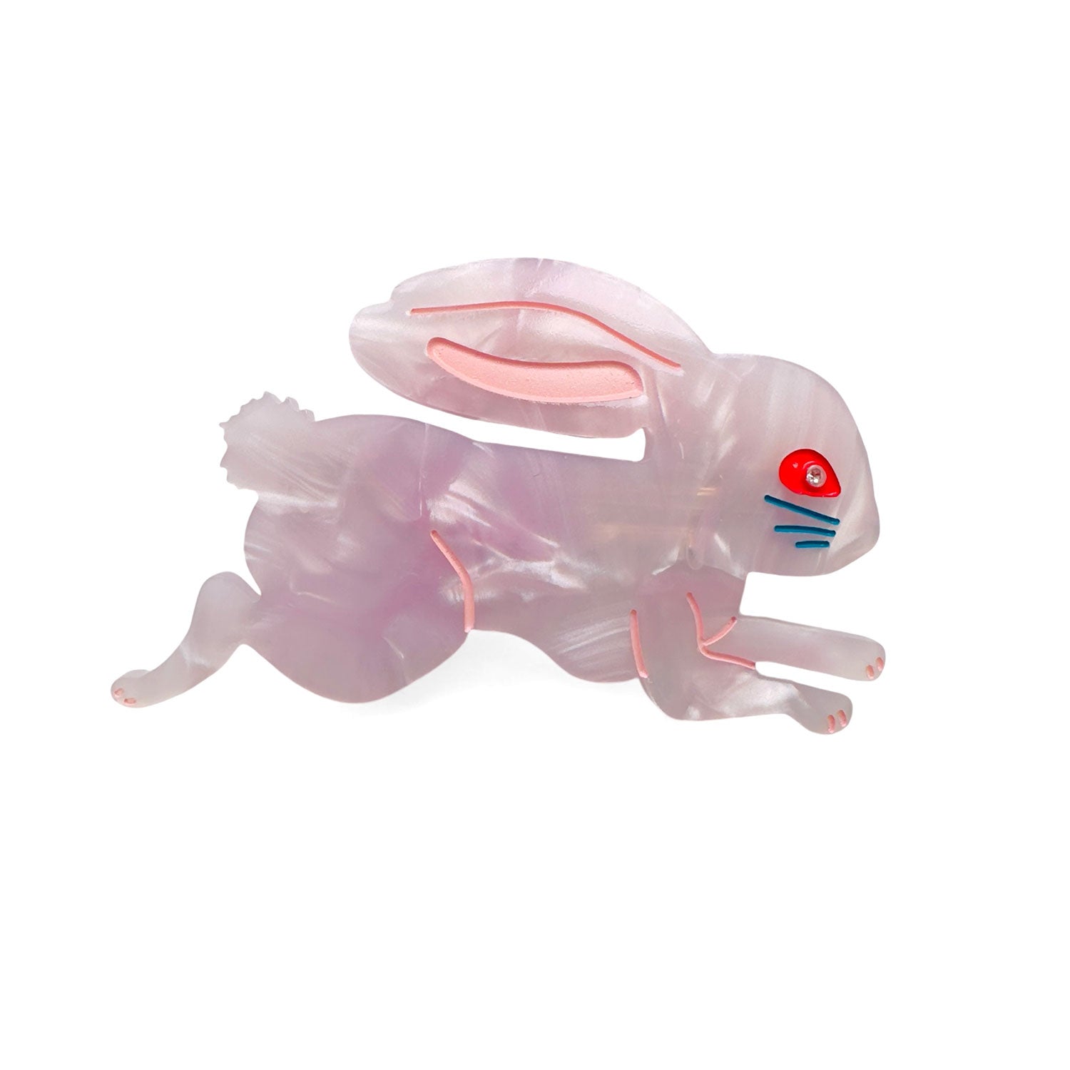 Pink bunny hair barrette 