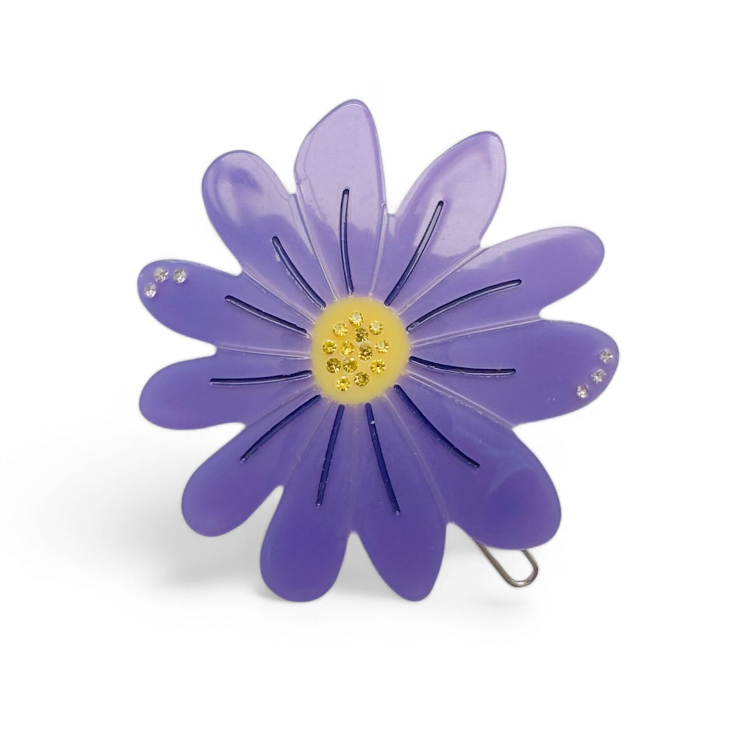 purple flower hair clip