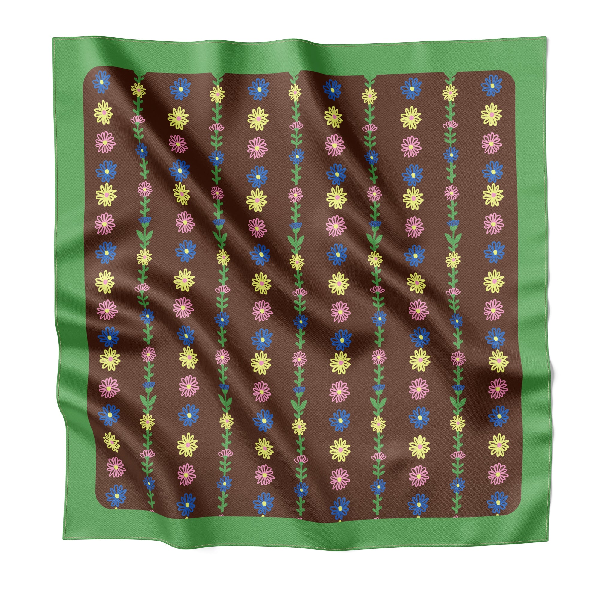 Tiny Flower Silk Medium Square Scarf