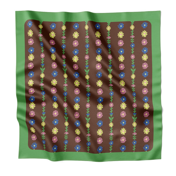 Tiny Flower Silk Medium Square Scarf – centinelle
