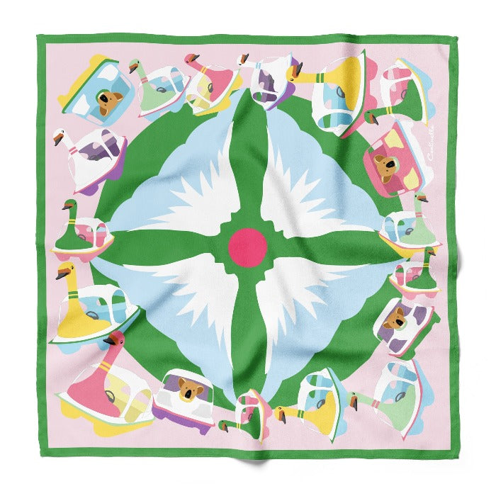 Pedal Boats in Japan cotton-silk bandana by Centinelle